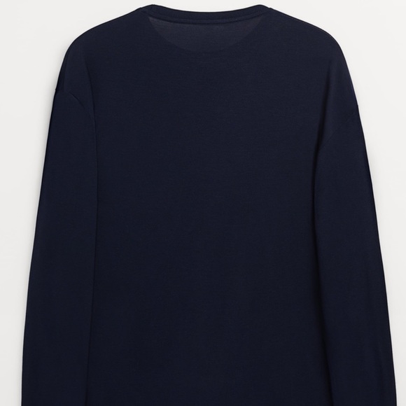 BNWT ZARA ROUND NECK SWEATER LONG SLEEVE NAVY M - Picture 3 of 4